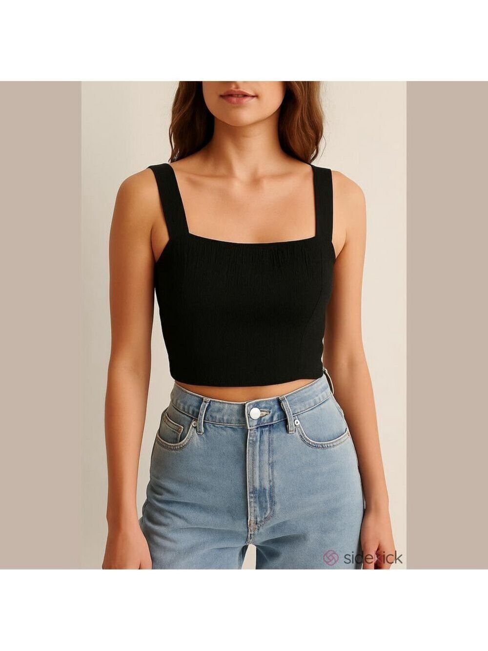 Aerie Black Crop Top Size Small NWT
